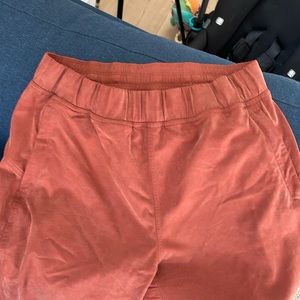 Faux suede lululemon joggers - burnt sienna